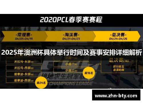 2025年澳洲杯具体举行时间及赛事安排详细解析